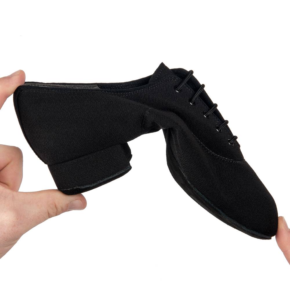 Vegan Contra - Black Lycra, Animal Free Mens Ballroom Dance Shoes (Pictured on the 1" Contra Heel)