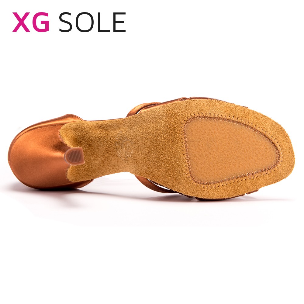 Ladies XG Soles for extra grip on slippery dance floors (pictured on the "Mia T-Bar" Latin Shoe)
