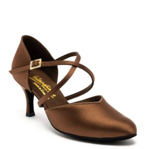VEGAN American Smooth - Cocoa Satin, Animal Free Ladies American Smooth Dance Shoes (Pictured on the 2.5" Vogue Heel)